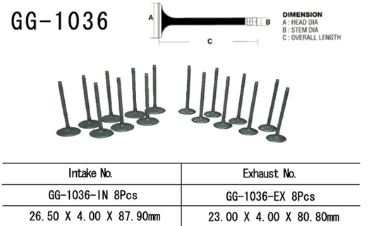 Exhaust valve Honda CBR 600 F4 99-06 23.00 x 4.00 x 80.80 mm (OEM: 14721-MBW-000) (1 pc) (Made in Japan)