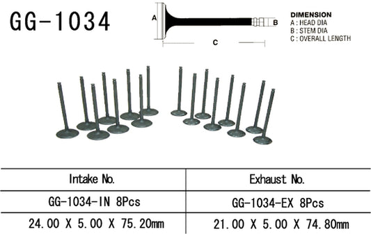 Exhaust valve Honda CBR 600F 87-90 (OEM: 14721-MN4-0010) (1 pc) (Made in Japan)