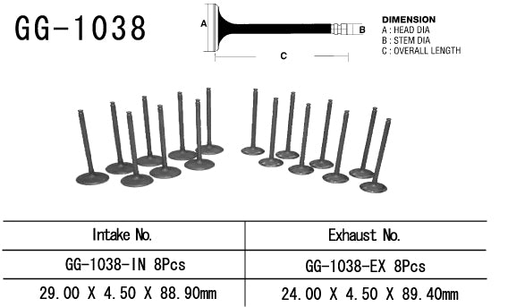 Exhaust valve Honda CBR 900RR 01-03 (CBR 929/CBR 954) (OEM: 14721-MCJ-000) (1 pc) (Made in Japan)