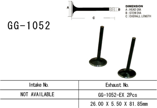 Exhaust valve Honda CRF 250R 04-09, CRF 250X 04-17 (OEM: 14721-KRN-670) (1 pc) (Made in Japan)