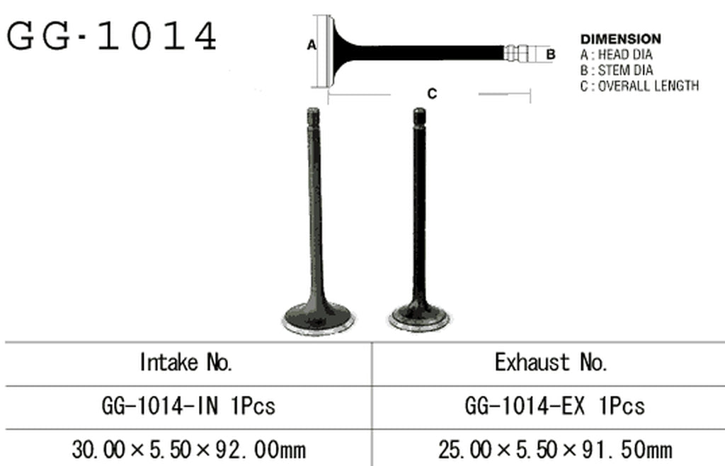 Exhaust valve Honda XL 125 79-84, XL 185/200R (OEM: 14721-437-000) (1 pc) (Made in Japan)