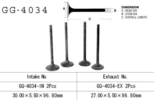 Exhaust valve Kawasaki KLF/KSF/KVF 400 97-06 (2 per vehicle) (OEM: 12005-1189) (1 pc) (Made in Japan)
