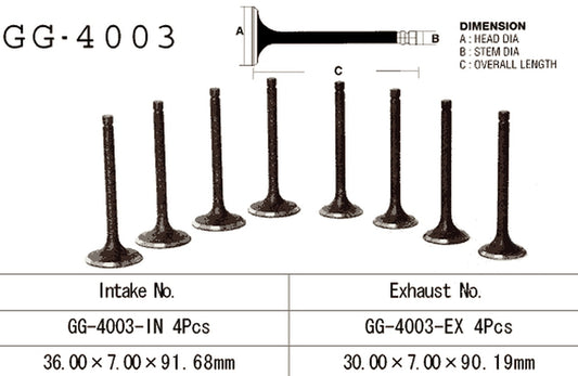 Exhaust valve Kawasaki KZ 1000/Z1R 77-81 (OEM: 12005-009, 12005-1009) (1 pc) (Made in Japan)