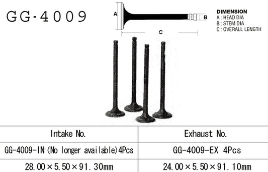 Exhaust valve Kawasaki ZR 550 Zephyr 91-99, GPZ/KZ/Z 550 81-89, GT 550 83-90 (OEM: 12005-1013) (1 pc) (Made in Japan)