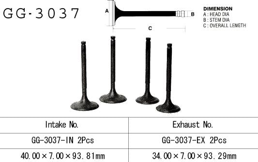 Exhaust valve Suzuki DR 750/800 88-93 (OEM: 12912-44B00) (1 pc) (Made in Japan)