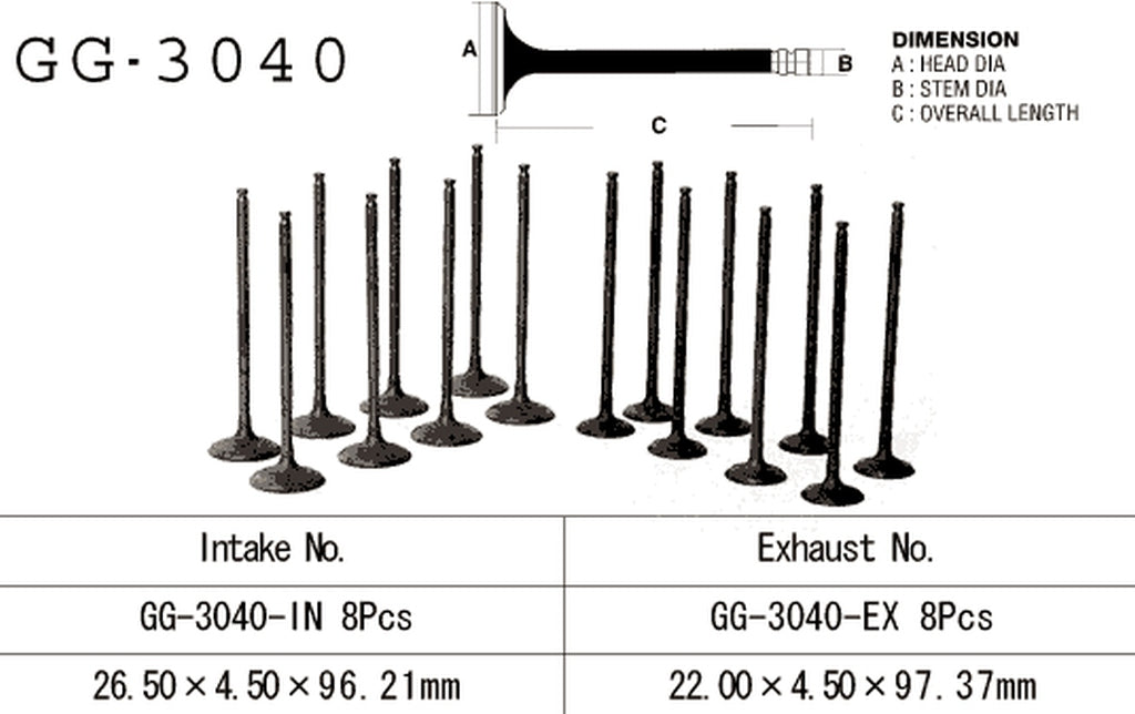 Exhaust valve Suzuki GSX-R 600 SRAD 97-00 (OEM: 12912-34E00) (1 pc) (Made in Japan)