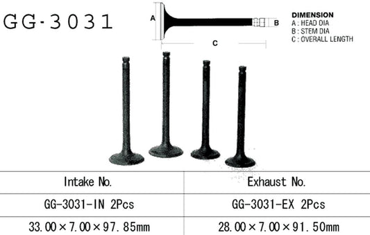 Exhaust valve Suzuki LS 650 86-09 (OEM: 12912-24B01) (1 pc) (Made in Japan)