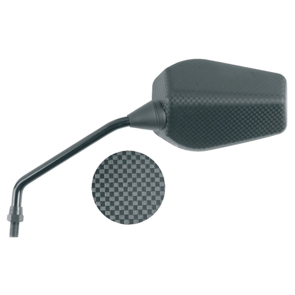 Mirror left 10 mm thread, right side, carbon Derbi GP1 50/250 2005–2007 (E295I)