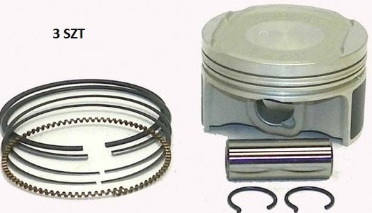Piston kit (4‑stroke) (+0.50 mm = Ø74.50 mm) (piston Ø74.44 mm) (3 pcs) (wrist‑pin 17 mm) (9.5:1), Sea‑Doo Spark ACE 2014–2019