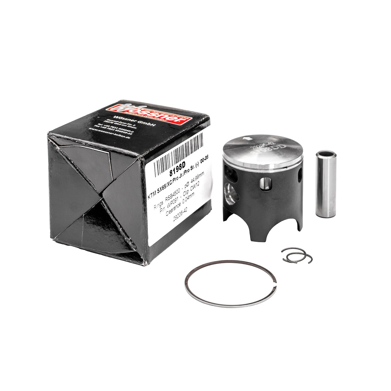 Piston (2‑stroke) Kawasaki KX250 2005–2008 (66.35 mm)