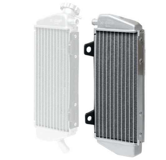 Left radiator fits: KTM EXC/EXC‑F 2020–2021, SX/SX‑F 2019–2021, Husqvarna TC/FC 2019–2021, TE/FE 2020–2021, GasGas MC/MC‑F/EC/EC‑F 2021–