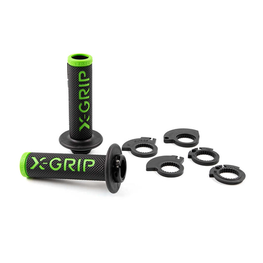 Grips BRAAAAP Lock‑On‑Grip (with throttle tube adapters) Green Open End (with hole), green