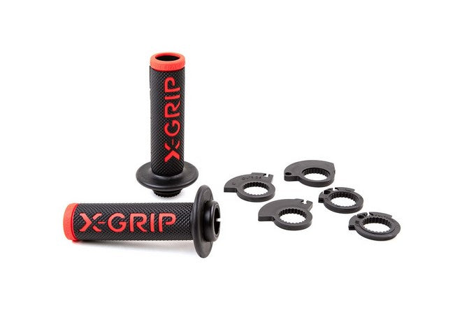 Grips BRAAAAP Lock‑On‑Grip (with throttle tube adapters) Red Open End (with hole), red