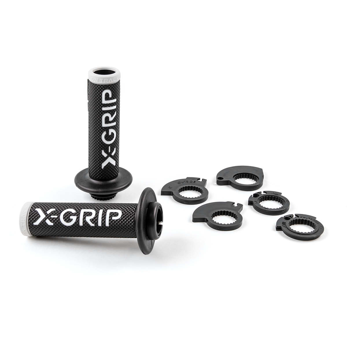 Grips BRAAAAP Lock‑On‑Grip (with throttle tube adapters) White Open End (with hole), white