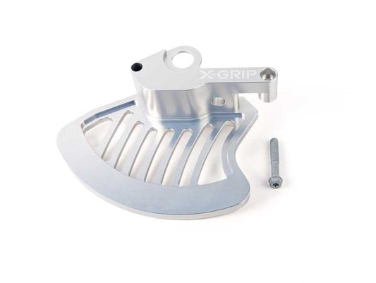 Front brake disc guard – KTM EXC/EXC‑F, Husqvarna TE/FE/TC/FC 2016–, GasGas EC/EC‑F/MC/MC‑F 2021–, silver