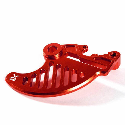 Rear brake disc guard – KTM EXC/EXC‑F 2004–, Husqvarna TE/FE 2014–, Husaberg –2013, GasGas EC/EC‑F 2021–, red