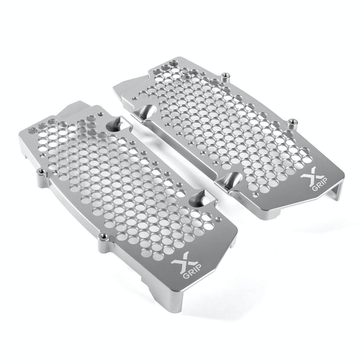Radiator guards (set) – KTM EXC/EXC‑F 2020–2023, SX/SX‑F 2019–2022, Husqvarna TE/FE 2020–2023, KTM SX/SX‑F, Husqvarna TC/FC 2020–2023, GasGas EC/EC‑F, MC/MC‑F 2021–2023, silver (see product description)