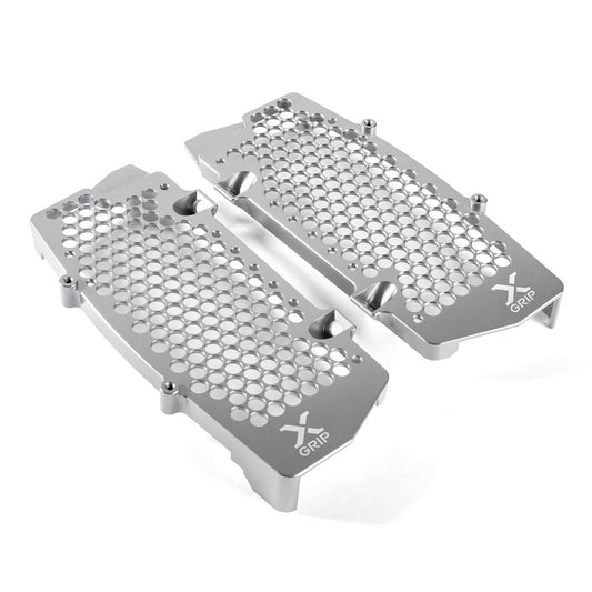Radiator guards (set) – KTM EXC/EXC‑F 2020–2023, SX/SX‑F 2019–2022, Husqvarna TE/FE 2020–2023, KTM SX/SX‑F, Husqvarna TC/FC 2020–2023, GasGas EC/EC‑F, MC/MC‑F 2021–2023, silver (see product description)