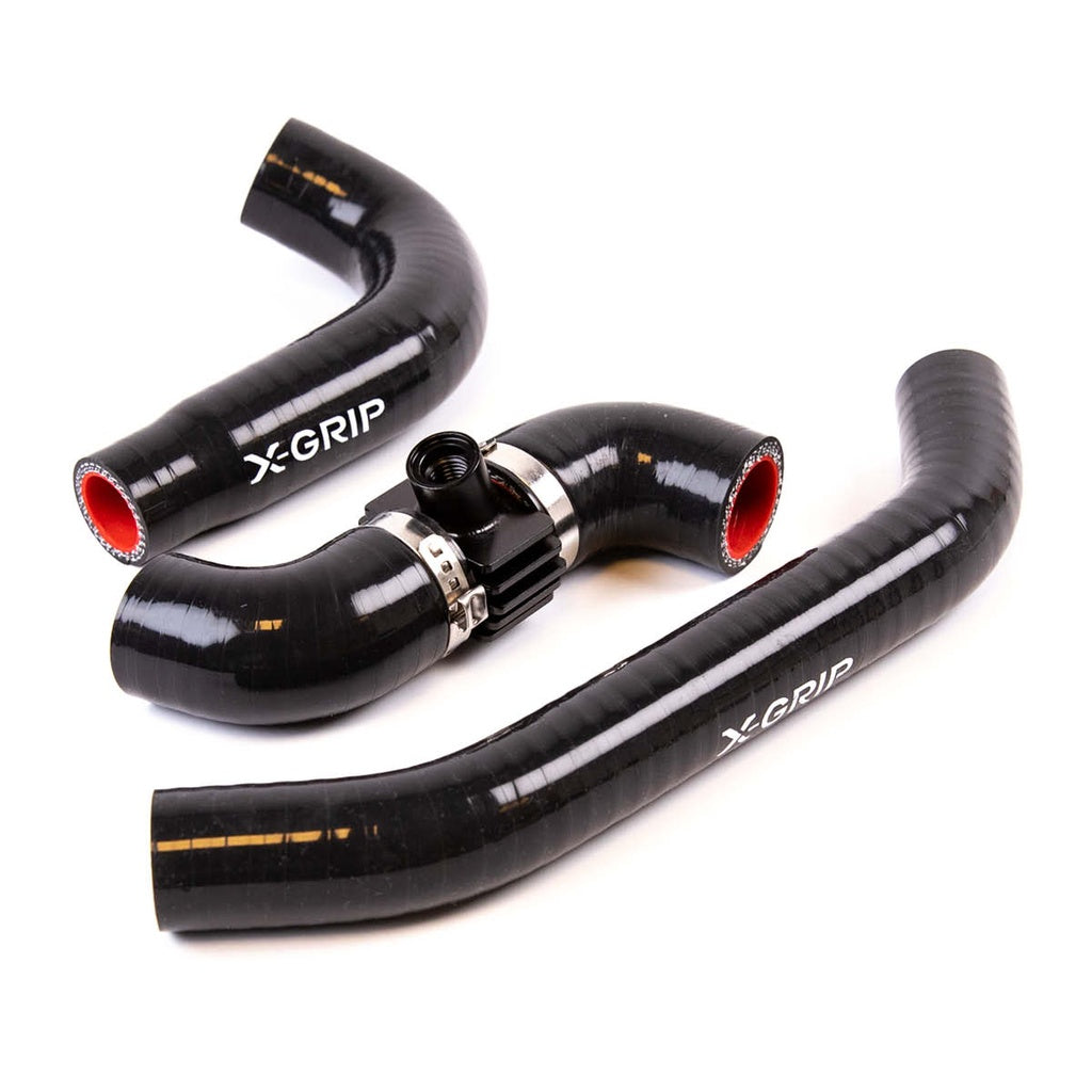 Silicone radiator hoses – KTM 250–300 EXC TBI, XC‑W TBI 2024–, SX/XC 2023–, Husqvarna 250–300 TE 2024–, TC/TX 2023–, GasGas 250–300 EC/MC/EX 2024–, black