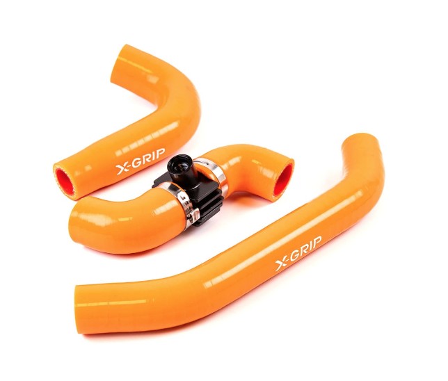 Silicone radiator hoses – KTM 250–300 EXC TBI, XC‑W TBI 2024–, SX/XC 2023–, Husqvarna 250–300 TE 2024–, TC/TX 2023–, GasGas 250–300 EC/MC/EX 2024–, orange
