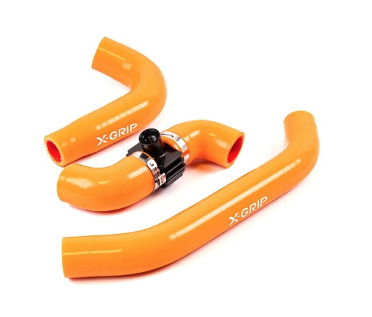 Silicone radiator hoses – KTM 250–300 EXC TBI, XC‑W TBI 2024–, SX/XC 2023–, Husqvarna 250–300 TE 2024–, TC/TX 2023–, GasGas 250–300 EC/MC/EX 2024–, orange