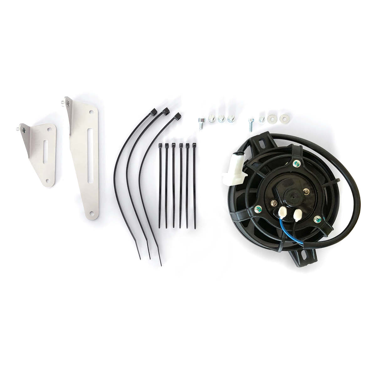 Complete radiator fan kit – fits KTM TBI 150/300 2024–, EXC‑F 2024–, Husqvarna TEi 150/300 2024–, FE 2024–, GasGas EC 250/300 2024–, EC‑F 250/300 2024–