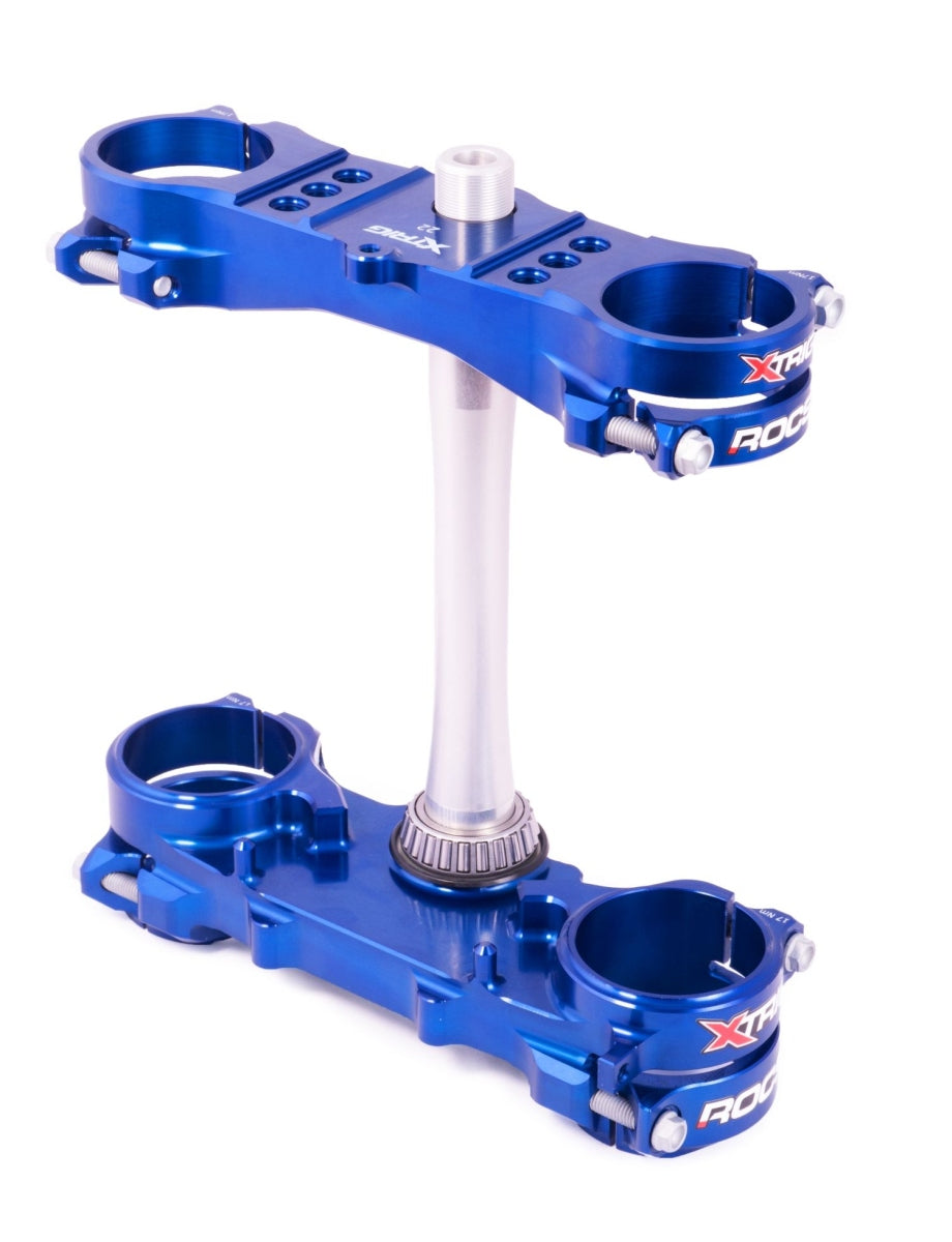 ROCS Tech triple clamps – front suspension – Yamaha YZ125 2015–2026, Fantic XX 125 2021–2026 (offset 25 mm), blue