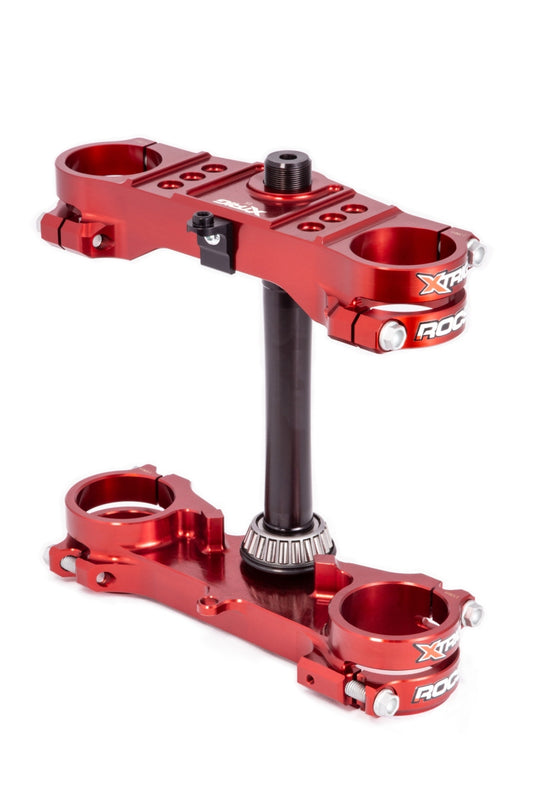 ROCS Tech triple clamps – front suspension – KTM SX85 2025–2026, Husqvarna TC85 2025–2026, GasGas MC85 2025–2026 (offset 14 mm), red